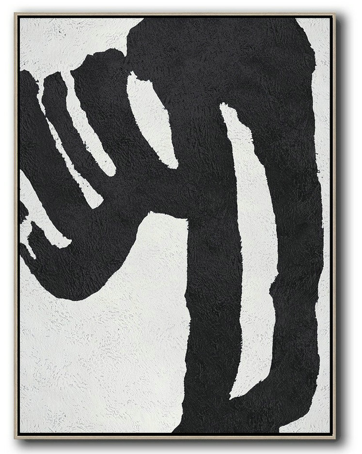 Black And White Minimal Painting On Canvas,Canvas Artwork For Living Room #Z2Q3